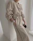 Kukombo Autumn Women Tracksuit Hoodies 2 Piece Sets Chic Pullover Loose Casual Sweatershirt & High Waist Split Skirt Suit Sets