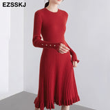 Christmas Gift 2021 autumn winter thick Mermaid sweater dress elegant knit Trumpet dress women slim midi dress Female chic knit elegant dress