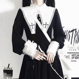 Kukombo Vintage Black Gothic Dress Women Patchwork Lace Korean Slim Party Dress Female 2021 Autumn High Street Fairy Y2k Victorian Dress