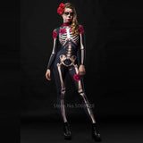 Halloween Kukombo Skeleton Rose Sexy Women Halloween Devil Ghost Jumpsuit Party Carnival Performance Scary Costume Kids Baby Girl Day Of The Dead