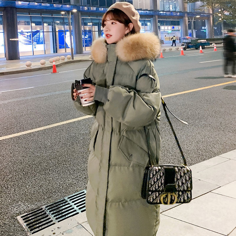Christmas Gift 2021 New Down Jacket Women's Winter Mid-length Korean Version of Loose Bread Clothes Thick Padded Coat Anti-season Padded Jacket