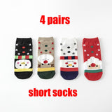 Christmas Gift 4 Pairs/Lot Casual Christmas Socks Cartoon Animal women Socks Cotton Happy funny Socks Korea cute socks Christmas Gift for women