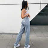 Hip Butterfly Print Harajuku Fashion y2k Jeans Women Streetwear Casual Baggy Straight High Waist Mom Denim Oversize 90s