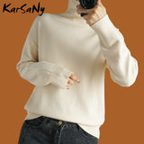 Christmas Gift Black Turtleneck Women Sweater Thick Warn Pullovers For Women Knitted Tops Autumn 2021 Loose Sweater Turtleneck Women's Jumper