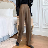 Kukombo 2022 Spring Long Pants For Women High Waist Capris Summer Fashion Elegant Casual Office Lady Straight Trousers
