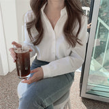 Kukombo New 2022 Women Autumn Winter Blouse Shirts Casual Oversized Elegant Solid Fashionable Office Lady Wild Tops BL3277