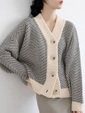 Christmas Gift Autumn and winter 2021 women's cardigan warm jacket pocket embroidery fashion knitting long sleeve coat women's loose sweater