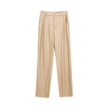 Christmas Gift Yiyiyouni Autumn Winter Fleece Loose Leather Trousers Women High Waist Zipper Fly Casual Pink PU Leather Pants Female 2021 New