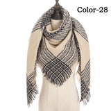 Christmas Gift 2021 New Winter Knitted Scarf Cashmere Pashmina Women Warm Neck Scarves Shawls Plaid Wraps Triangle Stoles Lady Bandana