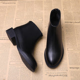 Fashion Boots British Style Spring Autumn and Winter Wild Thick Heel Zipper Single Boots Fashion Short Boots Short Boots Women