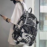 Kukombo Harajuku Girl Male School Bag Female Graffiti Print Men Backpack Women Book Boy Bag Nylon Ladies Fashion Laptop Backpack Student