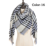 Christmas Gift 2021 New Winter Knitted Scarf Cashmere Pashmina Women Warm Neck Scarves Shawls Plaid Wraps Triangle Stoles Lady Bandana