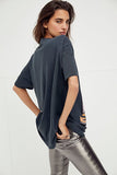 Kukombo Spring Summer Women Long Tshirt Oversized Cotton Short Sleeve O Neck Top New Fashion Female T-Shirt