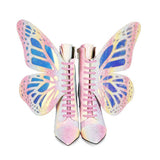 Kukombo Sexy Butterfly Wings Ankle Boots For Women Lace up High Heels Ladies Shoes Shiny Shoes Women Zapatos Mujer Botas Mujer 2022