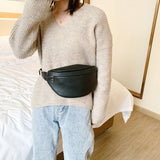 Kukombo  Casual Waist Bag Casual Women Chest Bag Fashion Shoulder Bags Female Pu Leather Belt Bags Female Bolso Fanny Pack