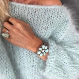Kukombo Mohair Sweater Women Autumn Winter Knitted Tops Fashion Casual Lantern Long Sleeve Loose Pullover Sweater Top Solid Color Jumper