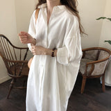 Christmas Gift S-2XL Cotton New Summer Shirt Dress Pink Evening Vintage Dress Party Oversize Long Beach Women Dresses Loose Robe Vestido pure