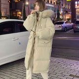 Christmas Gift Women's Winter Down Jackets Coat Oversized Outerwear Hoodies Warm Parkas Fashion Loose Puffer Clothing Female Padded Overcoat Za