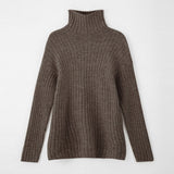 Christmas Gift Autumn Winter Women Solid Turtleneck Pullovers Top Batwing Long Sleeve Warm Pullovers Female Striped Casual Loose Jumper