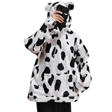 Christmas Gift Spring Autumn Women T Shirt Cow Dot Print Ladies T-shirt O-neck Long Sleeve Women's Tee Tops Casual Loose Female T-shirt Tees