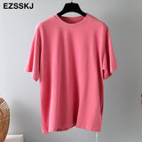 Christmas Gift New 2021spring summer Women oversize T-shirt Casual Loose cotton shortsleeve Brushed long T-shirt big Female Basic Thick Tops