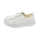Kukombo Women Casual Canvas Sports Shoes Korea INS Retro Woman Dissolving Sneakers Female Ugly Cute Comfortable Thick Soled Shoes