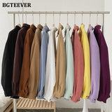 Christmas Gift BGTEEVER 2021 Spring New Chic Long Sleeve Women Blouses Tops Single-breasted One Pocket Loose Female Solid Shirts Blusas femme