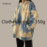 Christmas Gift Tie-dye Women's Hoodies Autumn Winter Female Hooded Casual Sweatshirt Tops Harajuku Oversized Ladies Girls Hoodie Hoodies