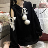 Christmas Gift Kawaii Hoodies Women Soft Girl Off-shoulder Korean Style Casual Hooded Sweatshirt Cute Student Clothes Kpop 2021 Autumn