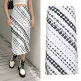 Kukombo 2022 Spring Autumn Tie Dye Print High Waisted Long Skirt For Women Korean Streetwear Fashion Female Straight Skirts Lady2022 Spring Autumn Tie Dye Print High Waisted Long Skirt For Women Korean Streetwear Fashion Female Straight Skirts Lady