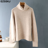 Christmas Gift autumn Winter casual cashmere oversize thick Sweater pullovers Women 2021 loose Turtleneck women's sweaters jumper