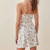 Kukombo Summer Sexy Mini Dress Women Backless White Dresses Elegant Korean Fashion Sleeveless Floral Ruffle Vestidos Streetwear 2022