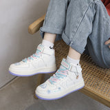 Kukombo Women's Sneakers Platforms Lolita Sport Female Flats Shoes Tennis Femme Boots White Running Kawaii Anime Basket Harajuku