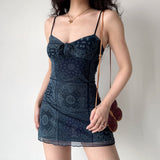 Kukombo Vintage Quilt Mesh Slip Dress
