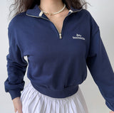 Kukombo Happyfansclub Vintage Half-Zip Pullover