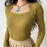 Kukombo Cross Shoulder Knit Sweater