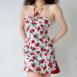 Kukombo Retro Rose Halter Dress