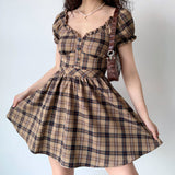 Kukombo Zandria Plaid Bustier Dress