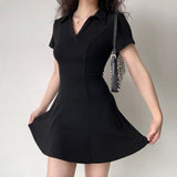 Kukombo Chic Touch Collar Dress
