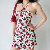 Kukombo Retro Rose Halter Dress