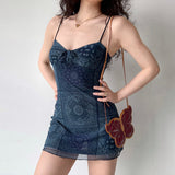 Kukombo Vintage Quilt Mesh Slip Dress