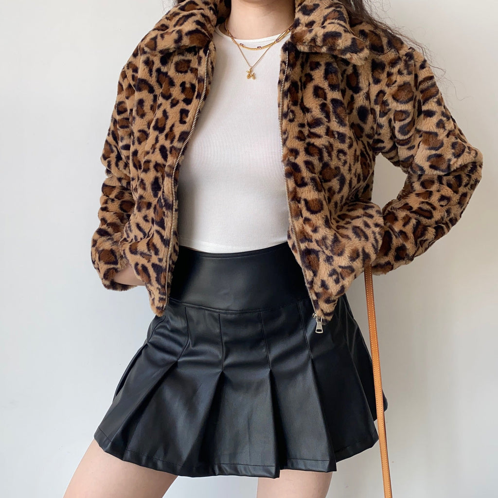 Kukombo Iconic Leopard Furry Jacket