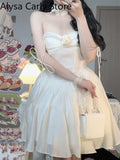 Kukombo Summer Sexy Strapless Fairy Dress Women Backless Elegant Sweet Lolita Dress Female 2022 New High Waist Korean Party Casual Dress
