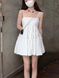 Kukombo Dress Women All-Match Above Knee Sexy Summer BF Spaghetti Strap Streetwear Folds Платье Traf Vestidos Elegantes Para Mujer Robe