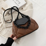 Back To College 2023 Kawaii Tote Bag Hit Winter PU Leather Padded Quilted  Women's Designer Handbag Luxury Brand Chain Shoulder Crossbody Bags