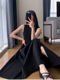 Kukombo Black Dress Women Summer 2023 New Elegant Sleeveless Fashion Evening Party Korean Midi White Dresses Vestidos Female Clothes