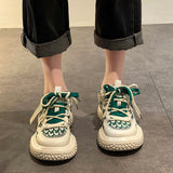 Graduation Gift Big Sale  Lolita Sports Women's Green Sneakers Kawaii Spring 2023 New Platform Flat Casual Fashion Korean Daddy Shoes Vulcanize