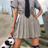 Kukombo Kawaii Ins 5XL Pleated Mini Women Skirts Preppy Style Fresh Daily A-Line Sweet Slim Trendy Leisure Ulzzang Empire All-Match Chic