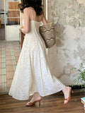 Kukombo Midi Dress Women Elegant Summer 2023 New Fashion Evening Ladies Vestidos Vintage French Sexy Slim Halter Dresses Female Clothes