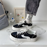 Kukombo Graduation Gift Big Sale  Japanese White Platform Flat Women's Sneakers Spring 2022 New Sports Canvas Vulcanize Casual Shoes Korean Tennis Running